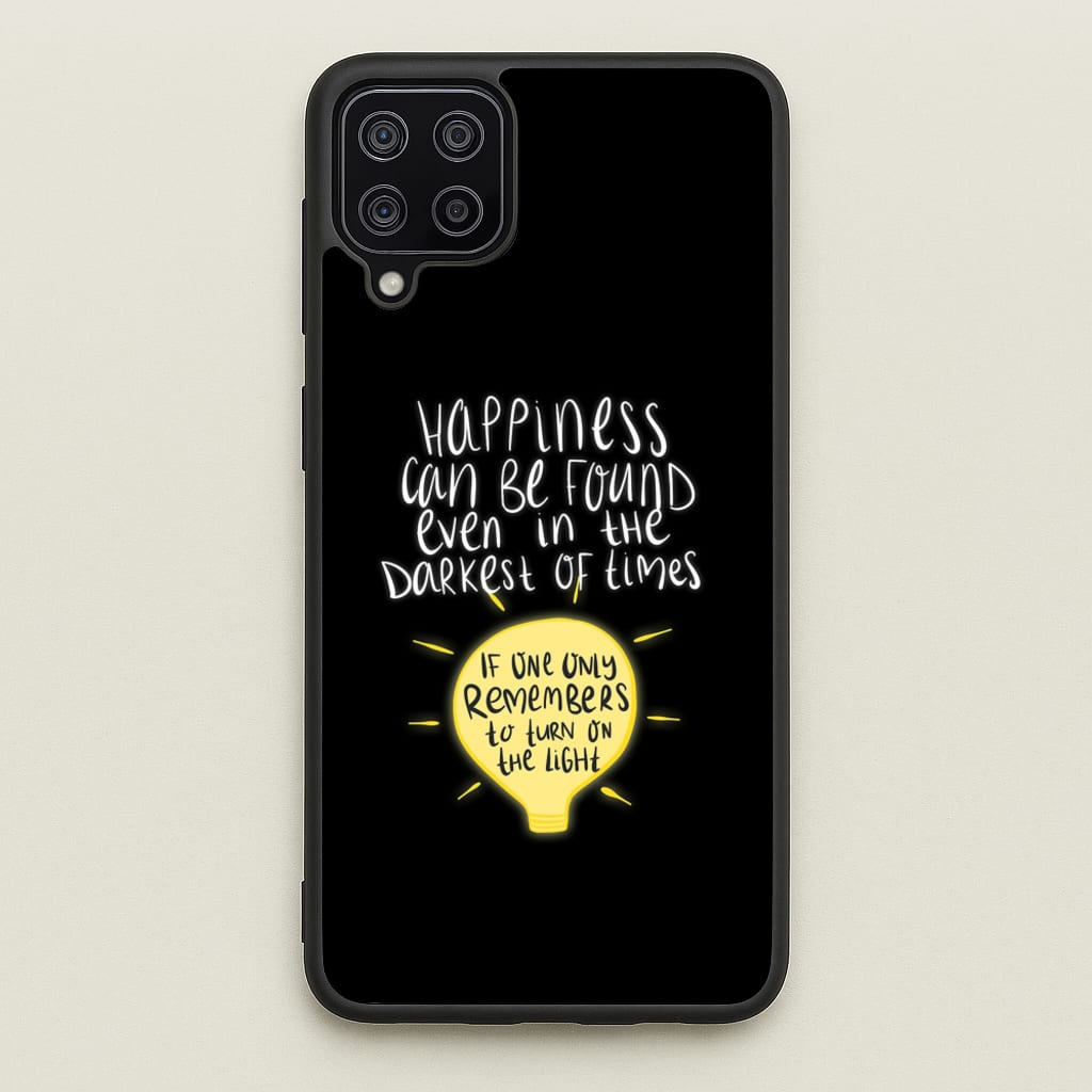 Happiness Can Be Found In The Darkest of Times - Harry Potter Phone Case for Galaxy A12
