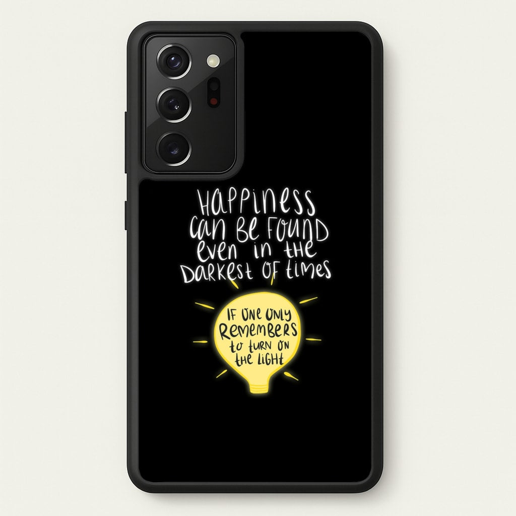 Happiness Can Be Found In The Darkest of Times - Harry Potter Phone Case for Galaxy Note 20 Ultra