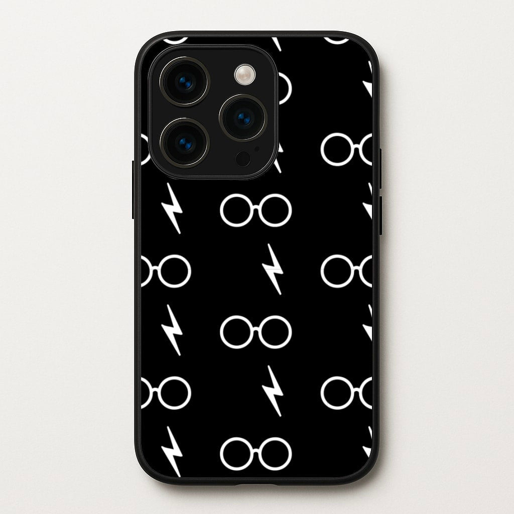Glasses & Scar Pattern - Harry Potter Phone Case for iPhone 15 Pro