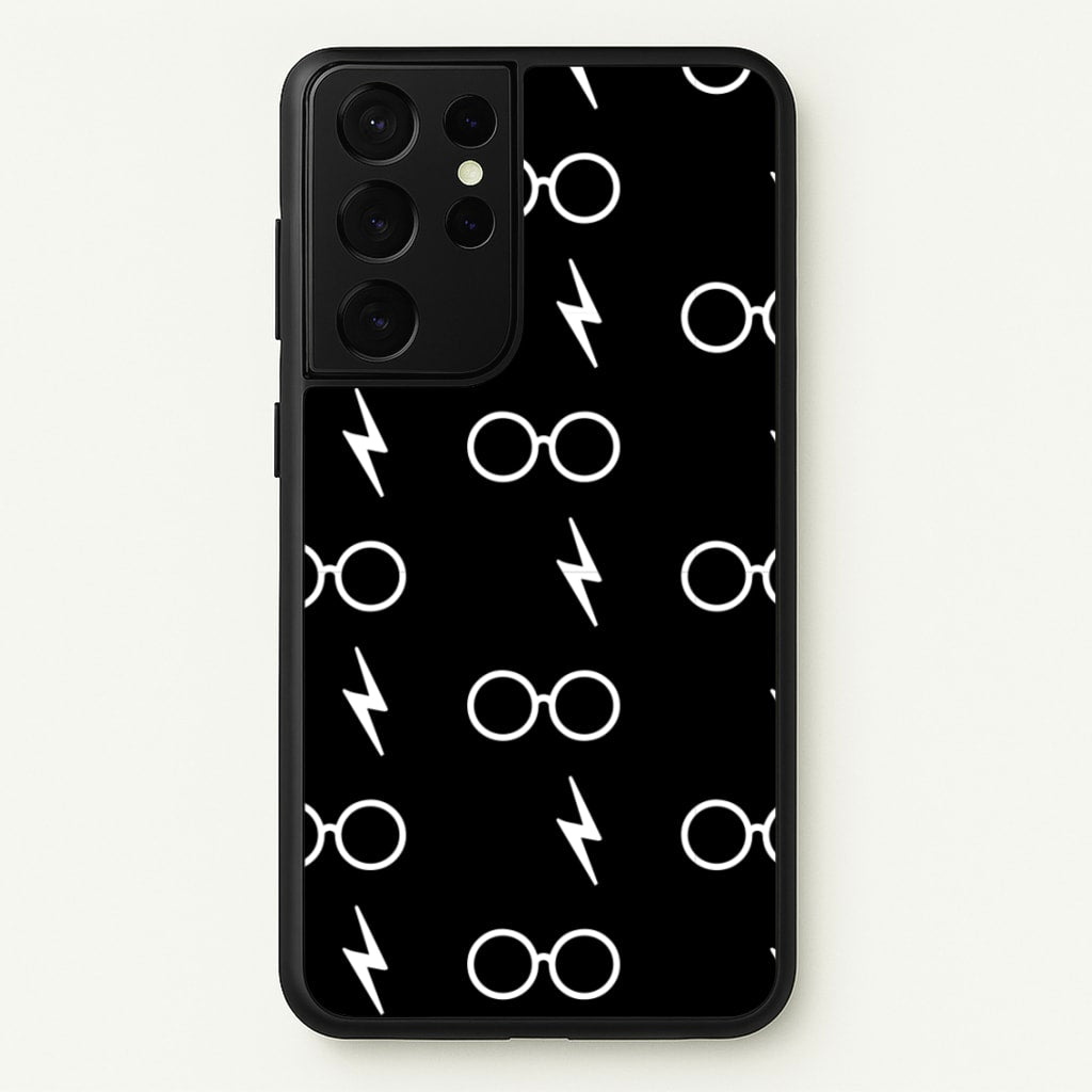 Glasses & Scar Pattern - Harry Potter Phone Case for Galaxy S21 Ultra