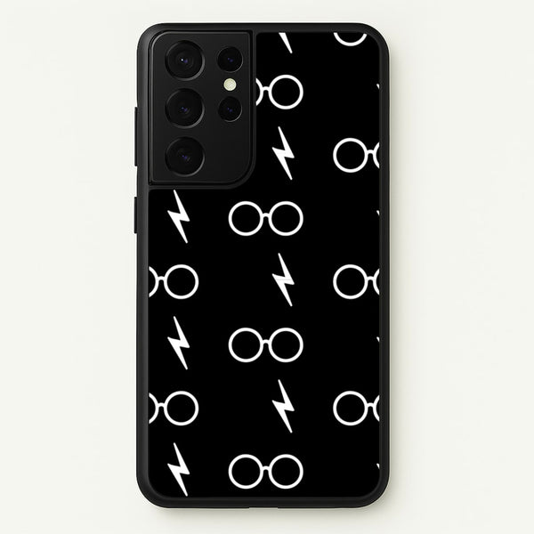 Glasses & Scar Pattern - Harry Potter Phone Case for Galaxy S21 Ultra