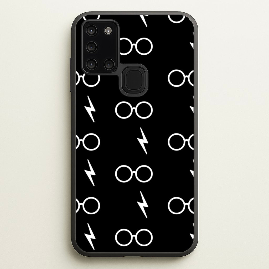 Glasses & Scar Pattern - Harry Potter Phone Case for Galaxy A21s