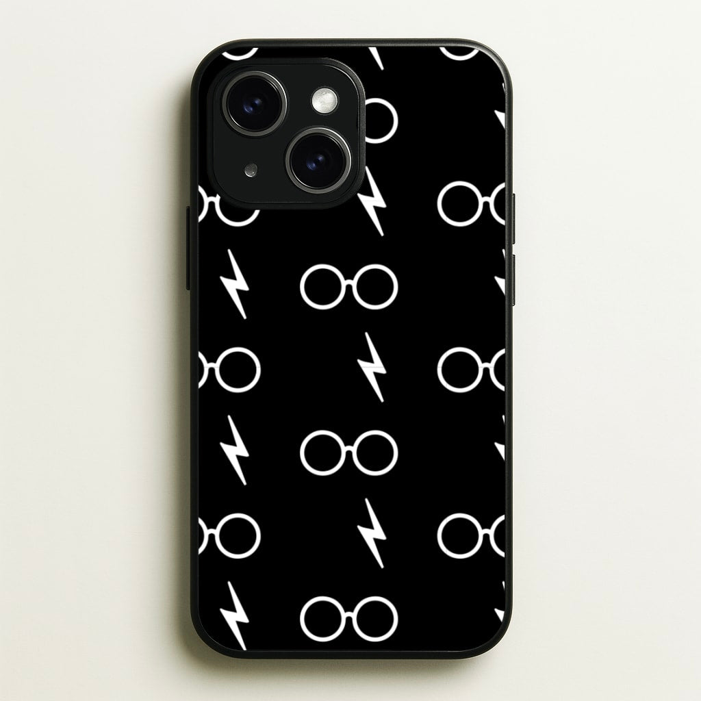 Glasses & Scar Pattern - Harry Potter Phone Case for iPhone 15 Plus