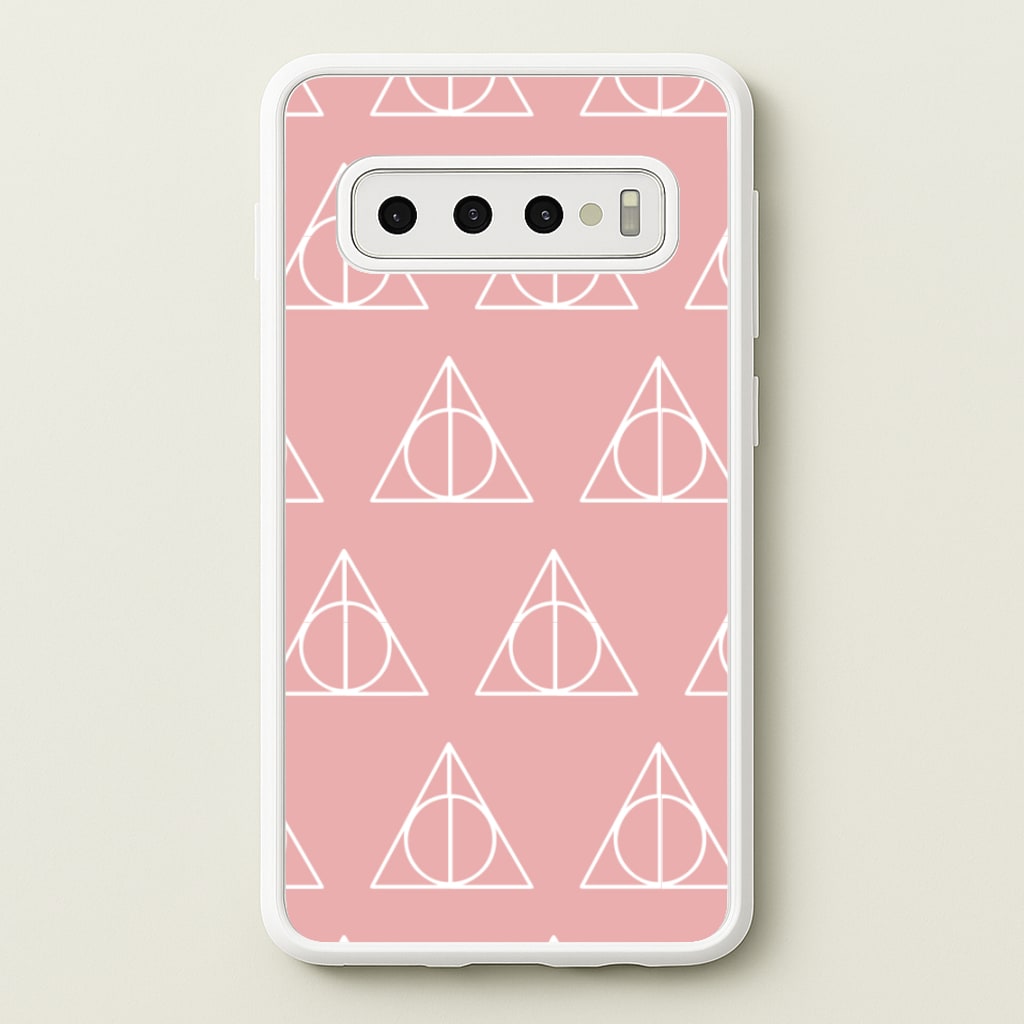 The Deathly Hallows Symbol Pattern - Harry Potter Phone Case for Galaxy S10 Plus