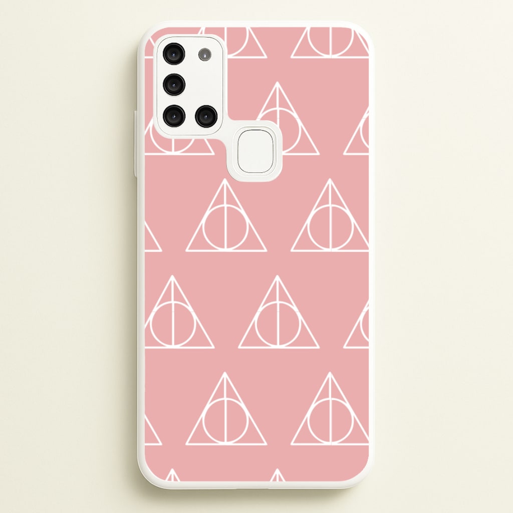The Deathly Hallows Symbol Pattern - Harry Potter Phone Case for Galaxy A21s