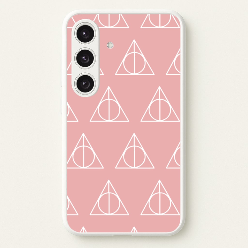 The Deathly Hallows Symbol Pattern - Harry Potter Phone Case for Galaxy S24FE