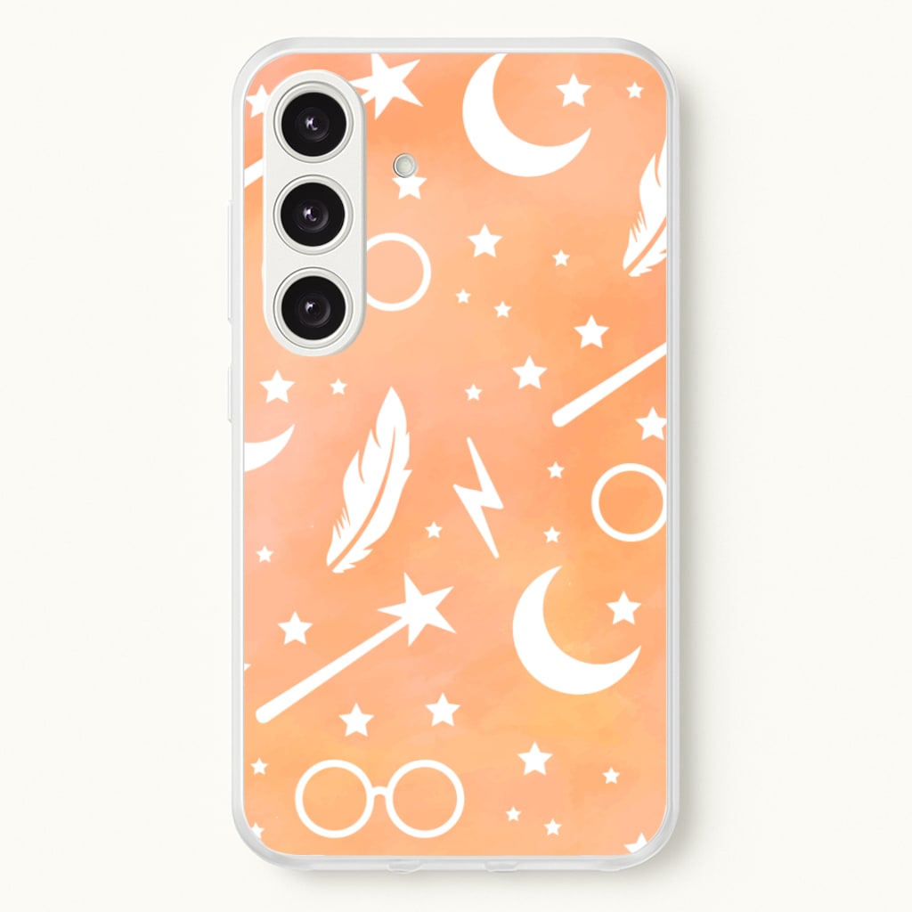 Wizard Icon Patterns - Harry Potter Phone Case for Galaxy S25 Plus