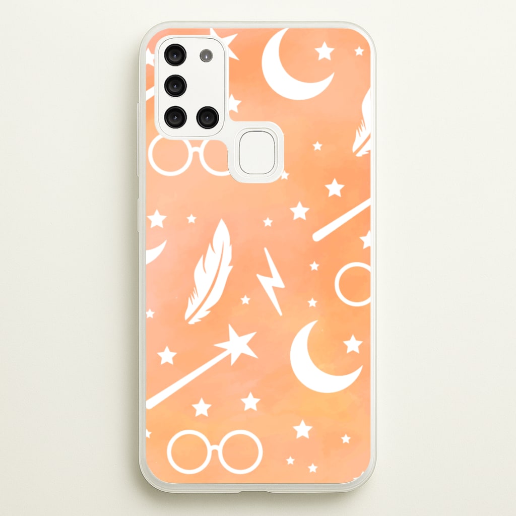 Wizard Icon Patterns - Harry Potter Phone Case for Galaxy A21s