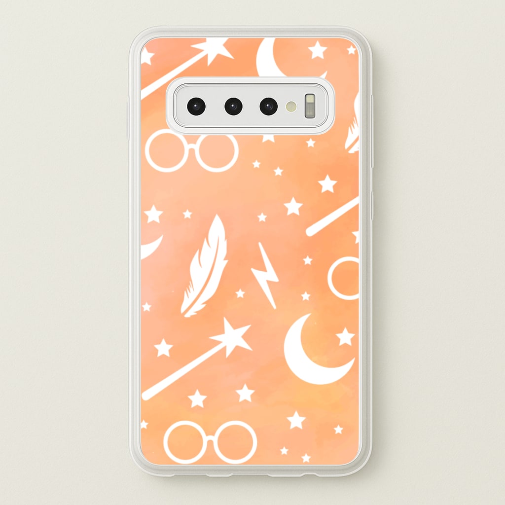 Wizard Icon Patterns - Harry Potter Phone Case for Galaxy S10 Plus
