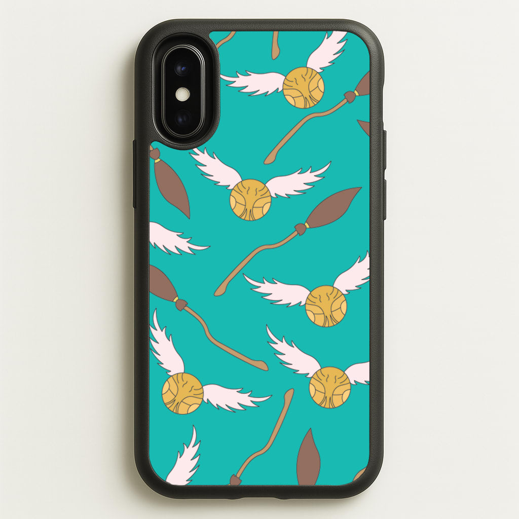 Quidditch Pattern - Harry Potter - Harry Potter Phone Case for iPhone X / XS