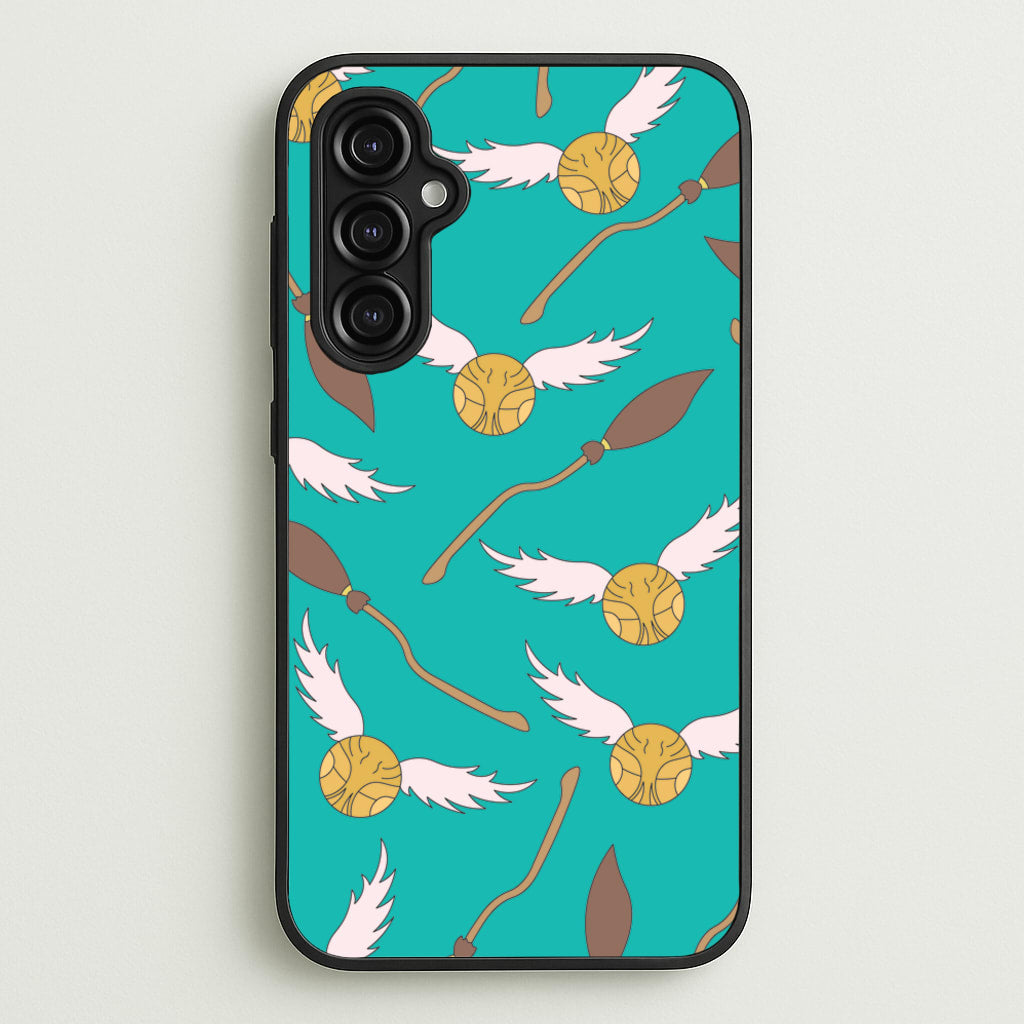 Quidditch Pattern - Harry Potter - Harry Potter Phone Case for Galaxy A14