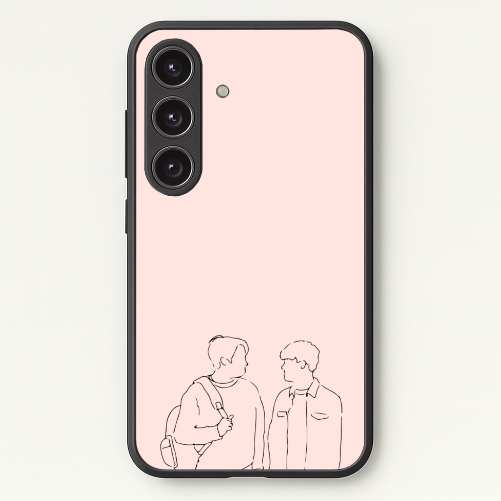 Outline - Heart TV - Heartstopper Phone Case for Galaxy S25 Plus