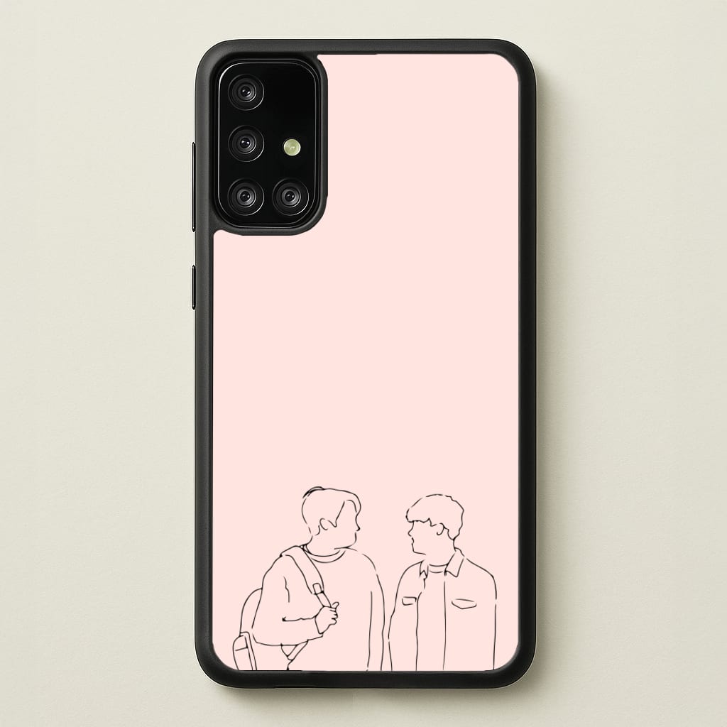 Outline - Heart TV - Heartstopper Phone Case for Galaxy A71