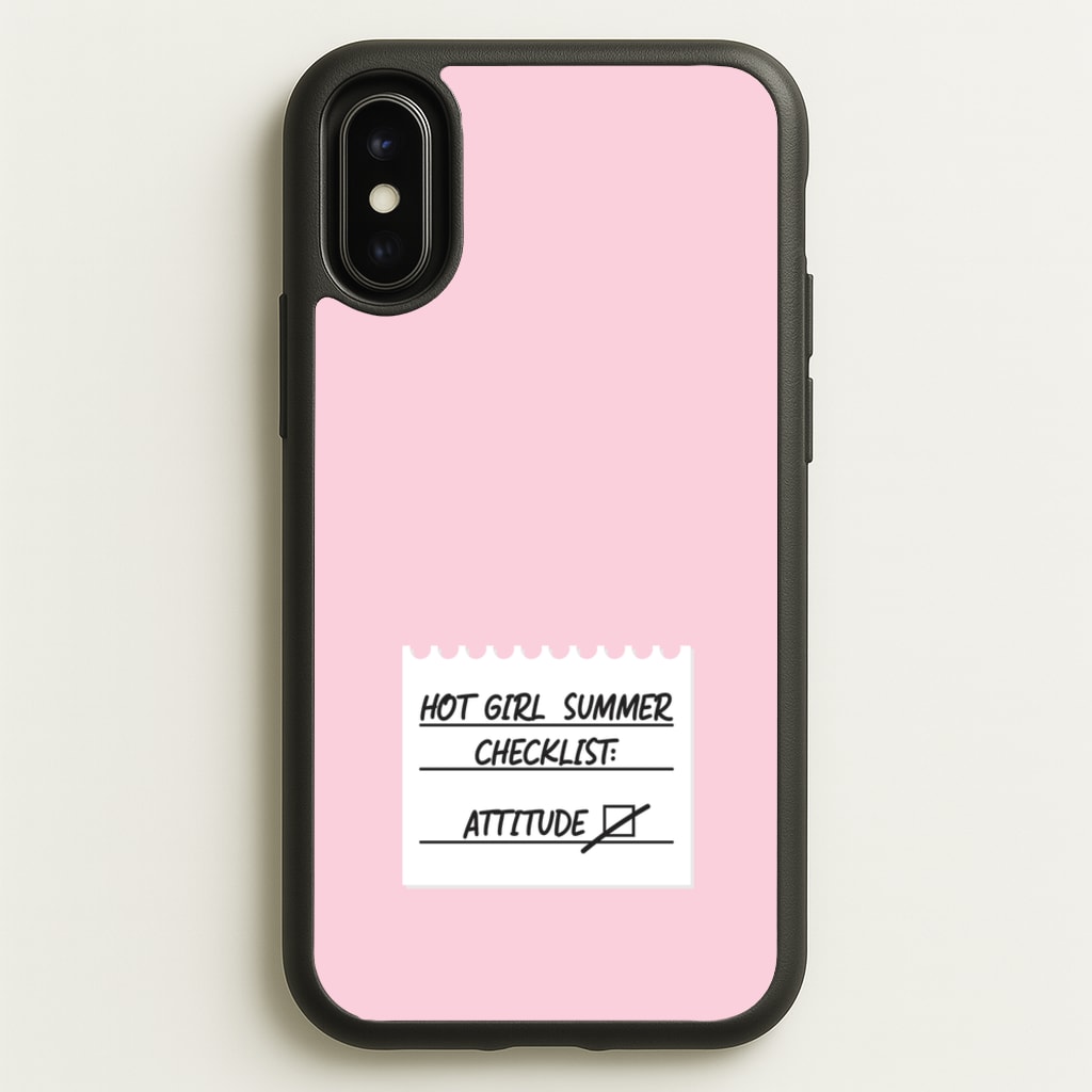 Hot Girl Summer Checklist - Summer - Summer Phone Case for iPhone X / XS