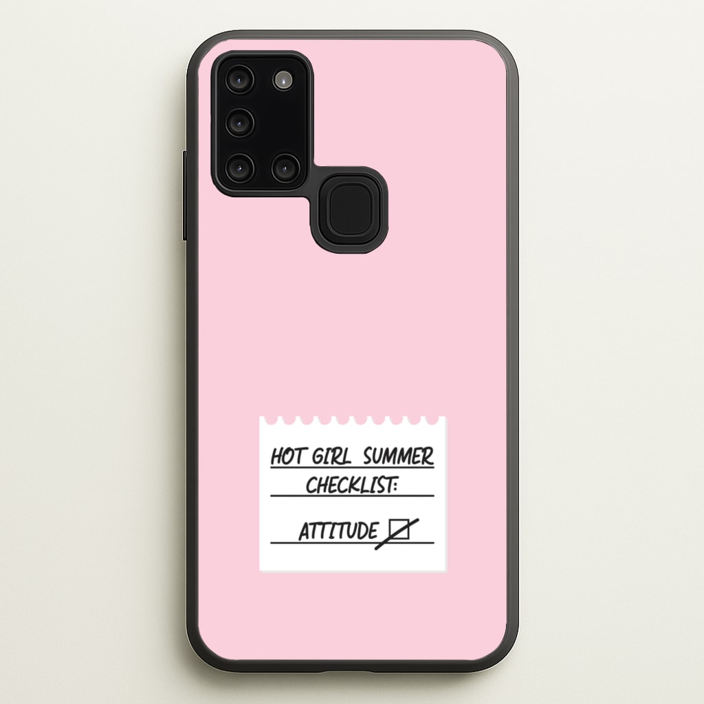 Hot Girl Summer Checklist - Summer - Summer Phone Case for Galaxy A21s