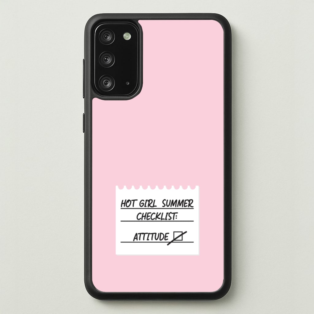 Hot Girl Summer Checklist - Summer - Summer Phone Case for Galaxy Note 20