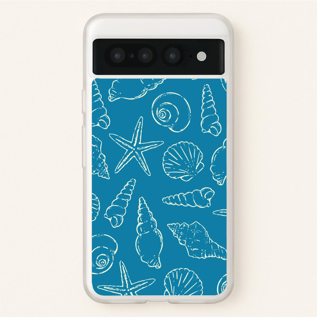 Sketched Shells Pattern - Hot Girl Summer Phone Case for Google Pixel 7 Pro