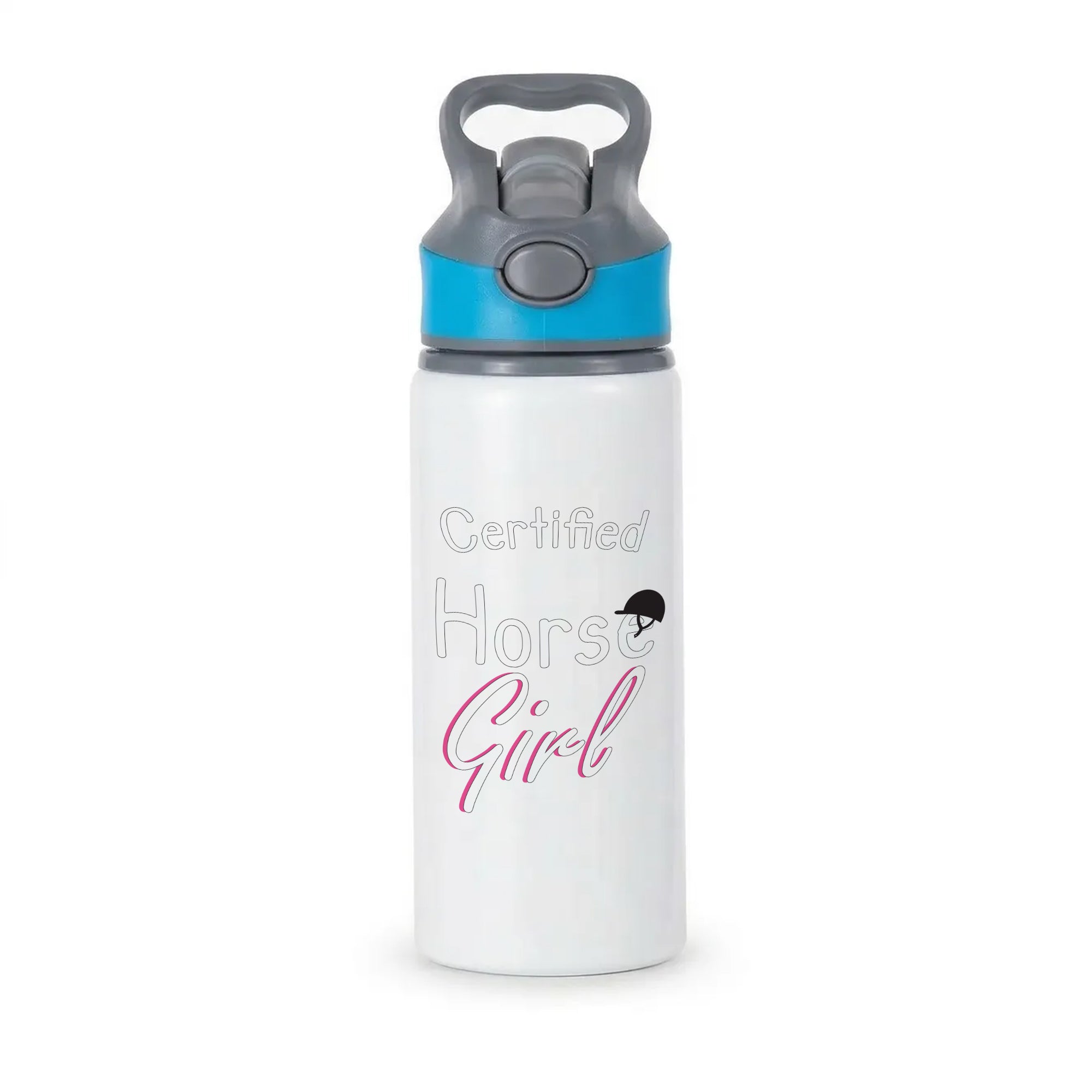 Certified Horse Girl - Horses Active Water Bottle - Blue
