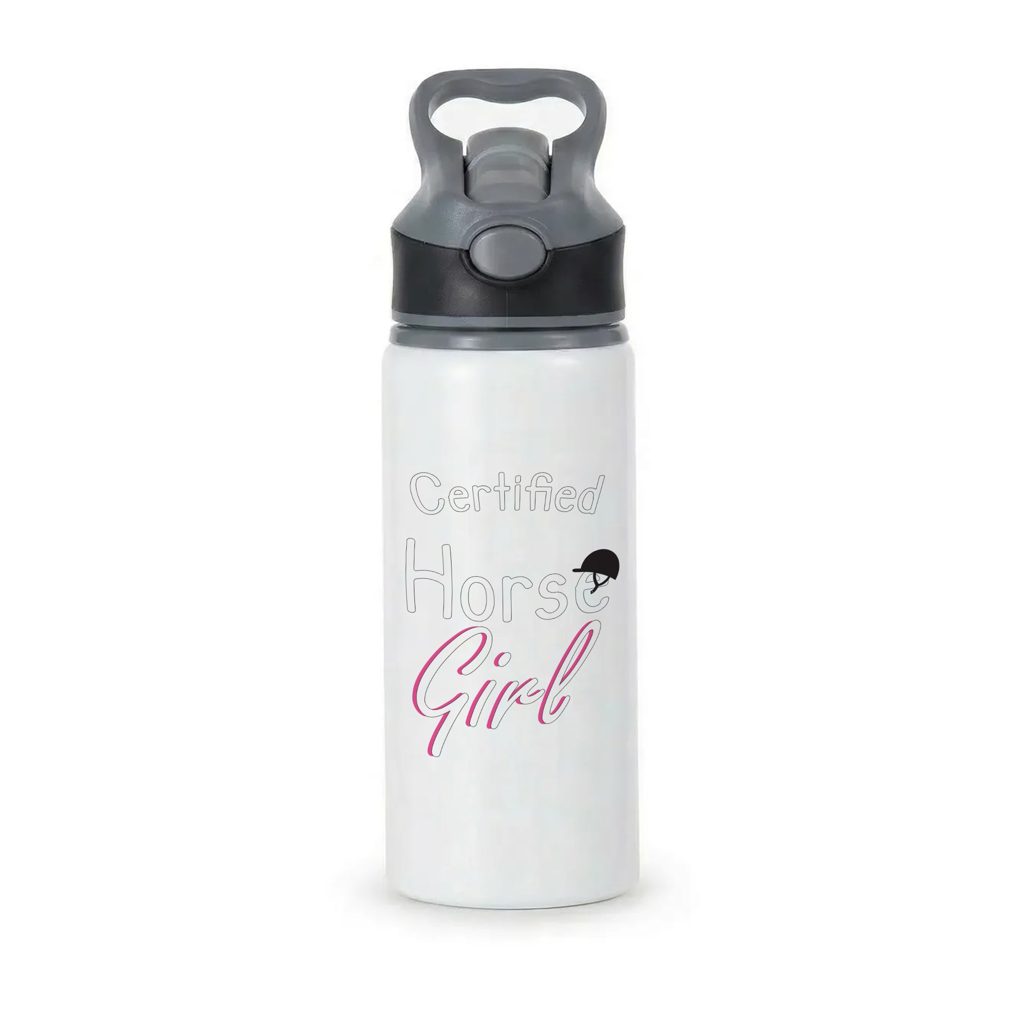 Certified Horse Girl - Horses Active Water Bottle - Black