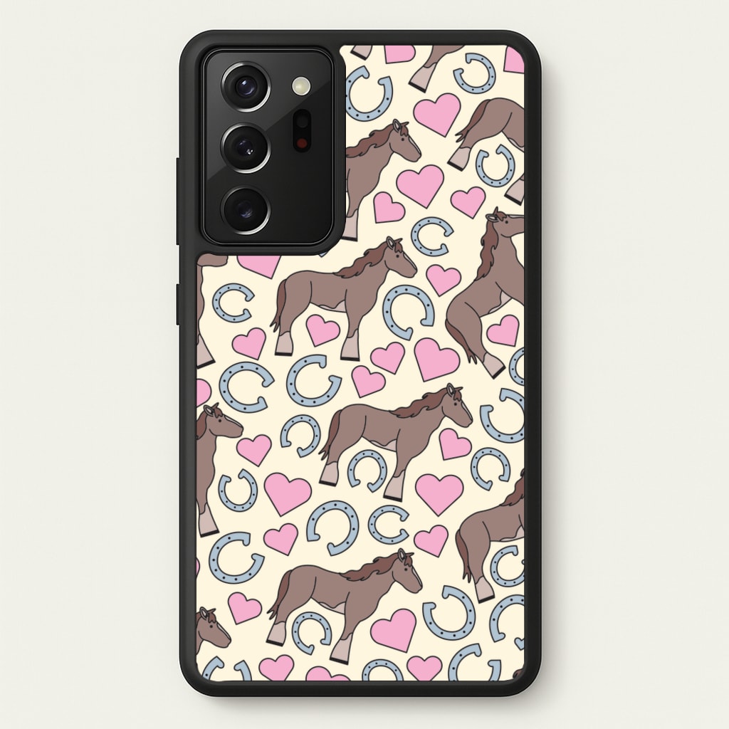 Horses And Horseshoes Pattern - Horses - Horses Phone Case for Galaxy Note 20 Ultra