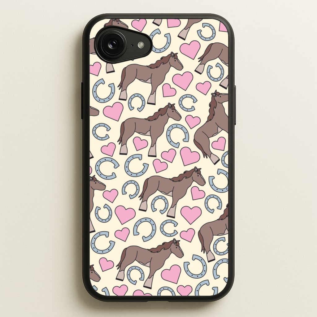 Horses And Horseshoes Pattern - Horses - Horses Phone Case for iPhone 16e