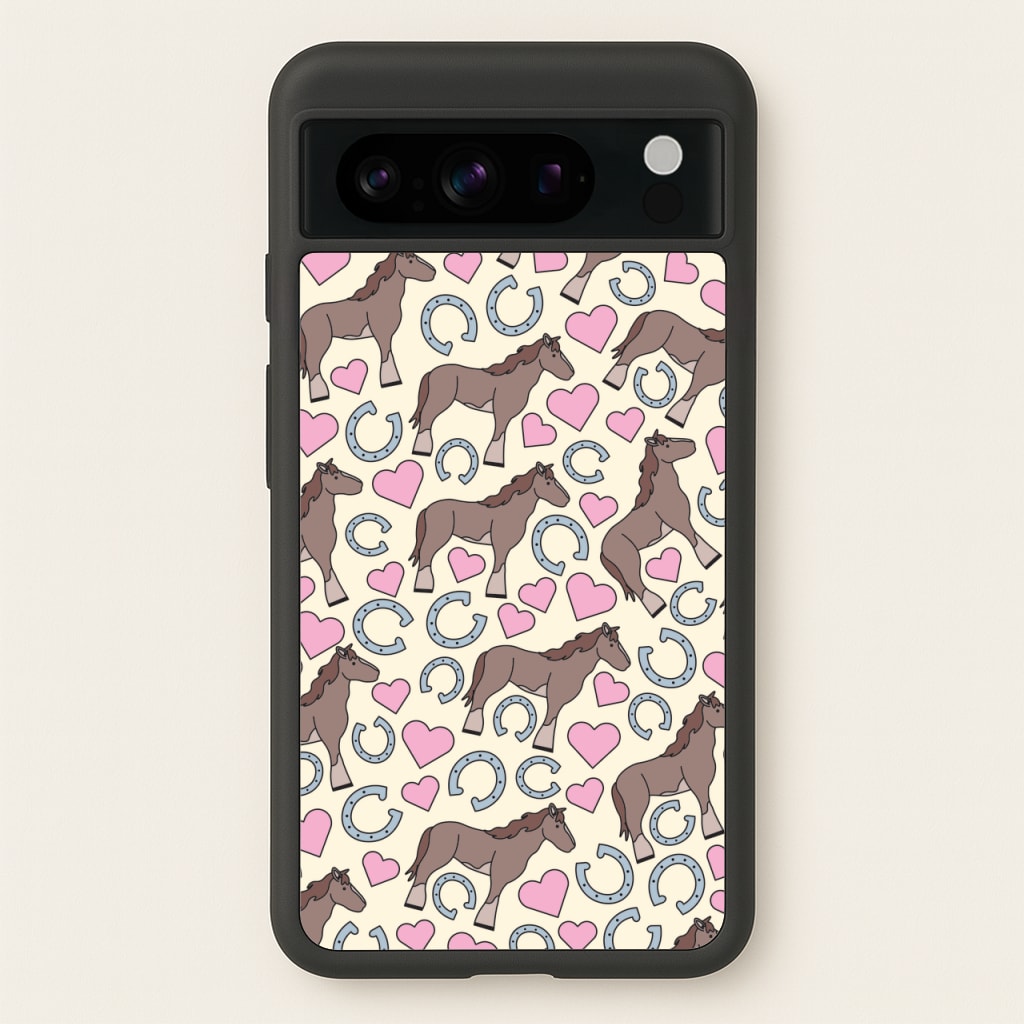 Horses And Horseshoes Pattern - Horses - Horses Phone Case for Google Pixel 8 Pro
