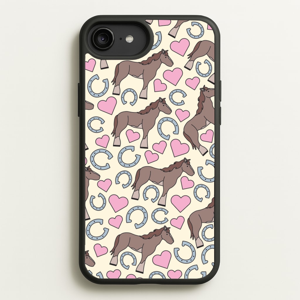 Horses And Horseshoes Pattern - Horses - Horses Phone Case for iPhone 6 Plus / 7 Plus / 8 Plus