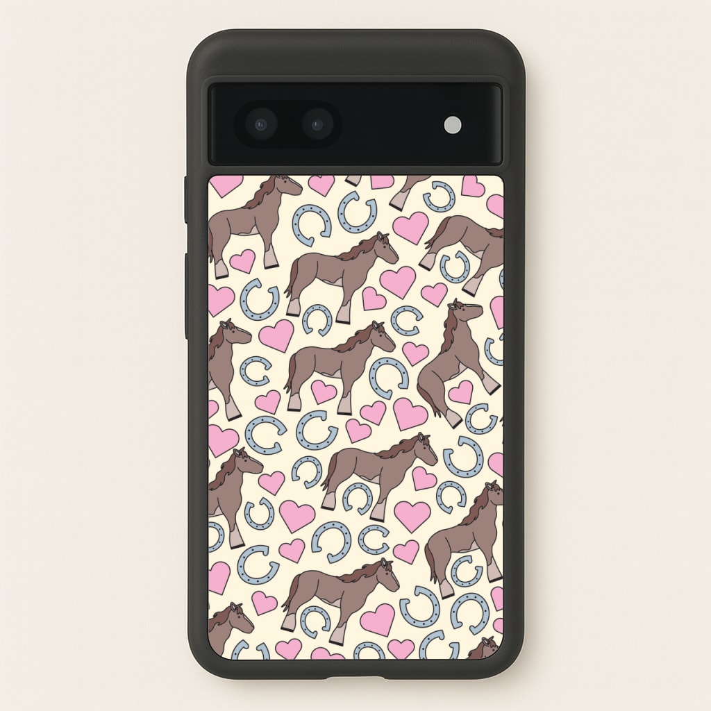 Horses And Horseshoes Pattern - Horses - Horses Phone Case for Google Pixel 7a