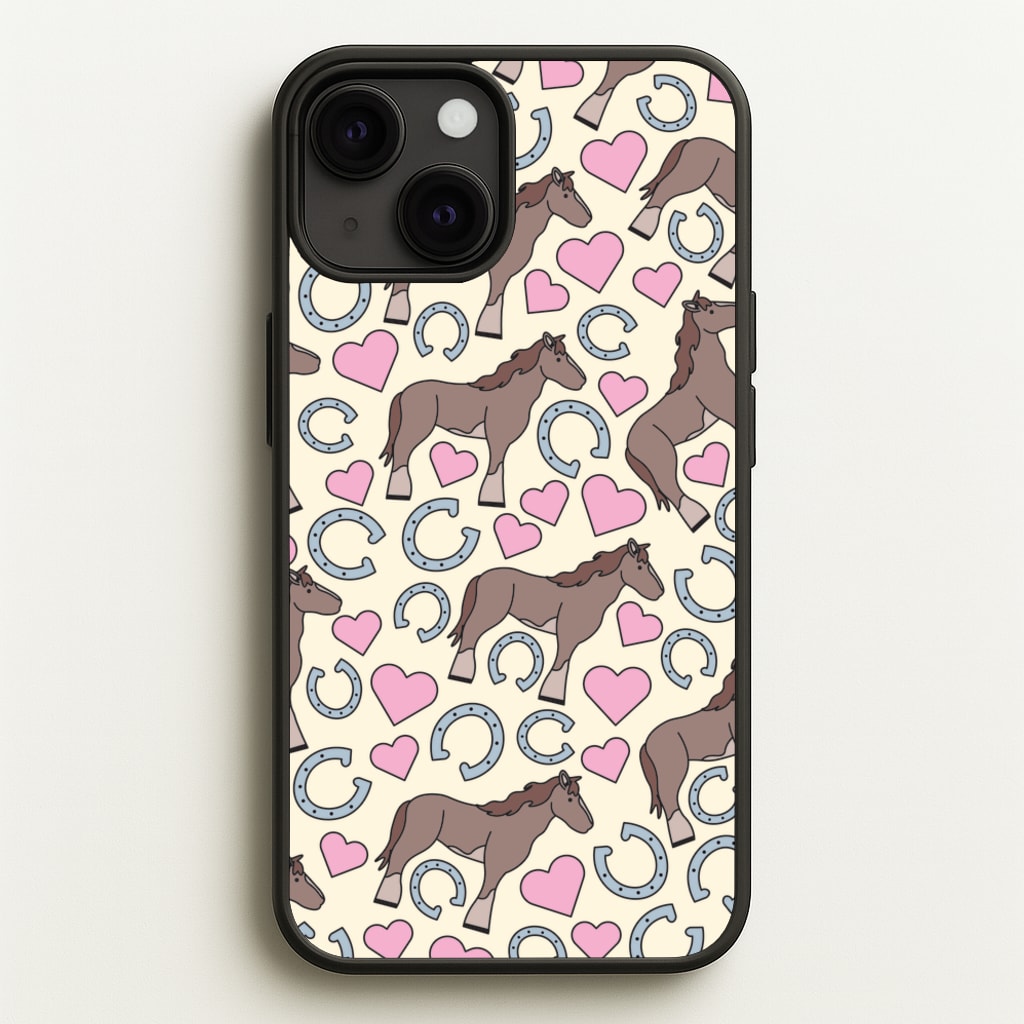 Horses And Horseshoes Pattern - Horses - Horses Phone Case for iPhone 13 Mini