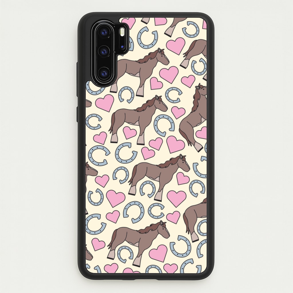 Horses And Horseshoes Pattern - Horses - Horses Phone Case for Huawei P30 Pro
