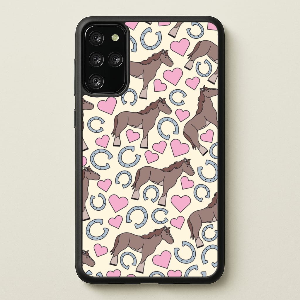 Horses And Horseshoes Pattern - Horses - Horses Phone Case for Galaxy S20 Plus