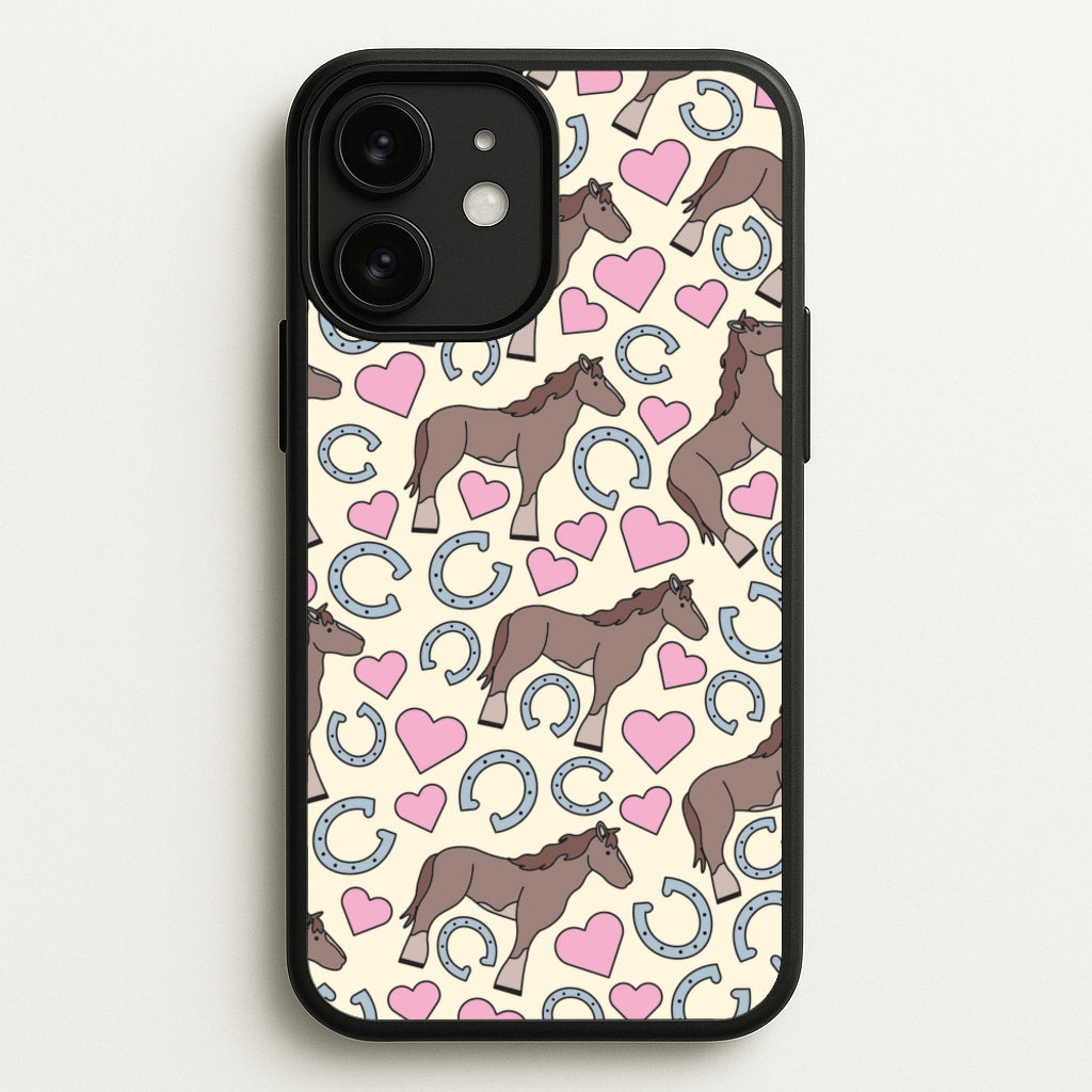 Horses And Horseshoes Pattern - Horses - Horses Phone Case for iPhone 11
