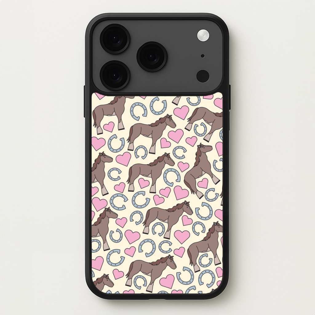 Horses And Horseshoes Pattern - Horses Phone Case for iPhone 17 Pro