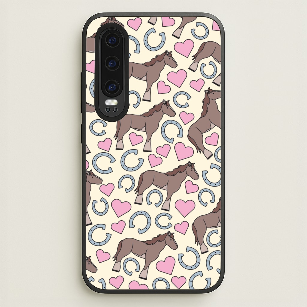 Horses And Horseshoes Pattern - Horses - Horses Phone Case for Huawei P30