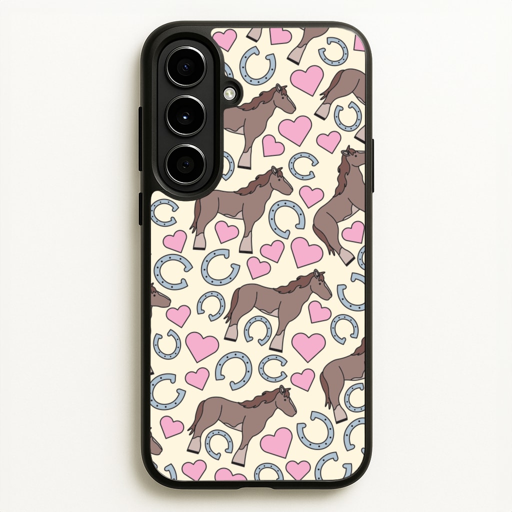 Horses And Horseshoes Pattern - Horses - Horses Phone Case for Galaxy A56