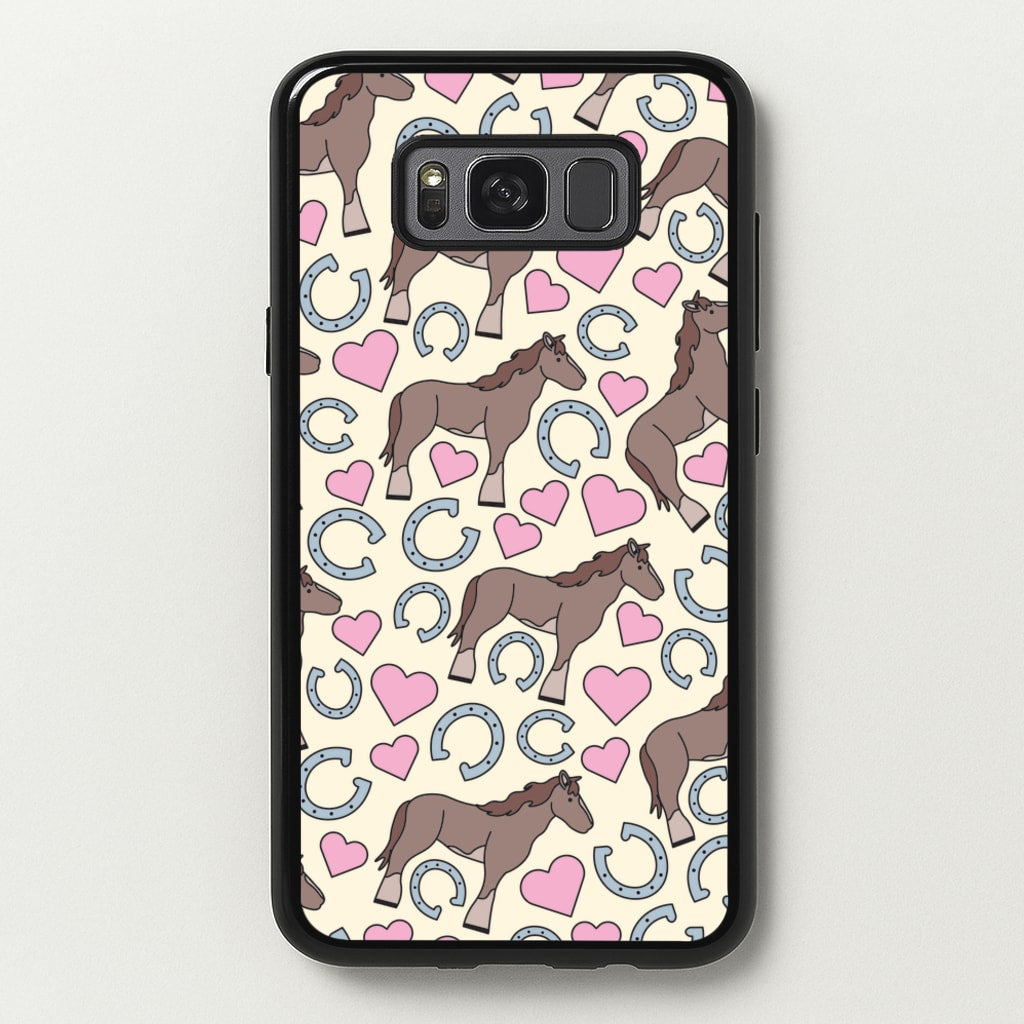 Horses And Horseshoes Pattern - Horses - Horses Phone Case for Galaxy S8 Plus