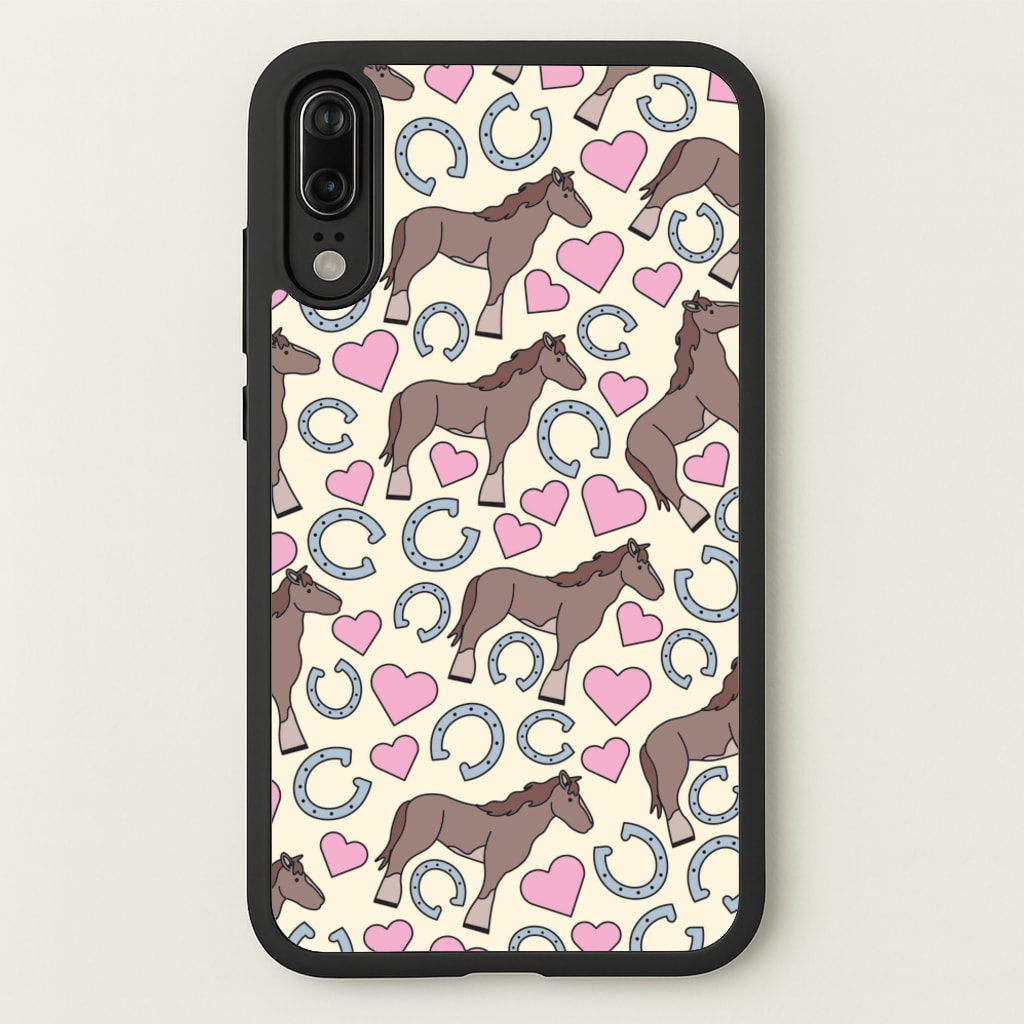 Horses And Horseshoes Pattern - Horses - Horses Phone Case for Huawei P20