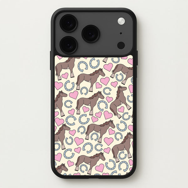 Horses And Horseshoes Pattern - Horses Phone Case for iPhone 17 Pro Max