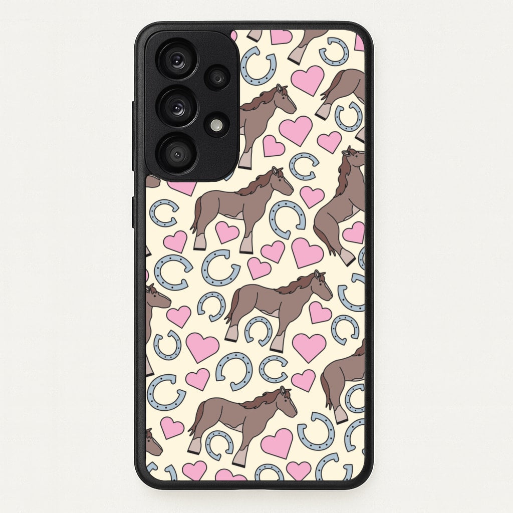 Horses And Horseshoes Pattern - Horses - Horses Phone Case for Galaxy A53