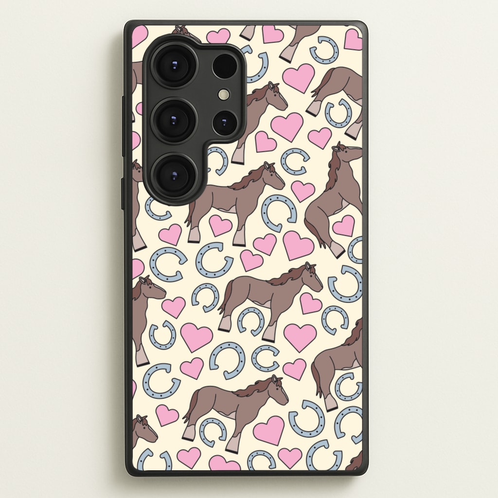 Horses And Horseshoes Pattern - Horses - Horses Phone Case for Galaxy S25 Ultra