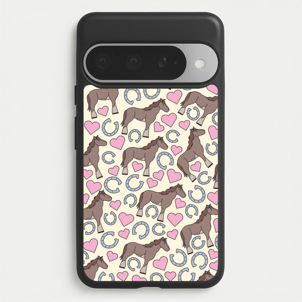 Horses And Horseshoes Pattern - Horses Phone Case for Google Pixel 10 Pro XL