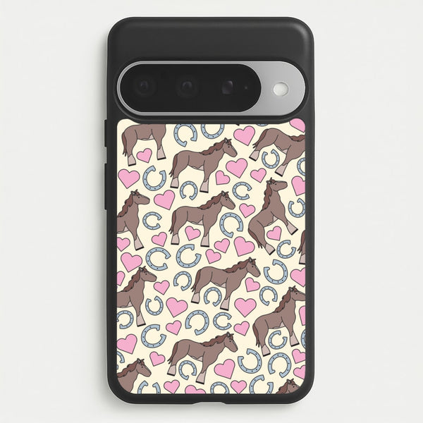 Horses And Horseshoes Pattern - Horses Phone Case for Google Pixel 10 Pro XL