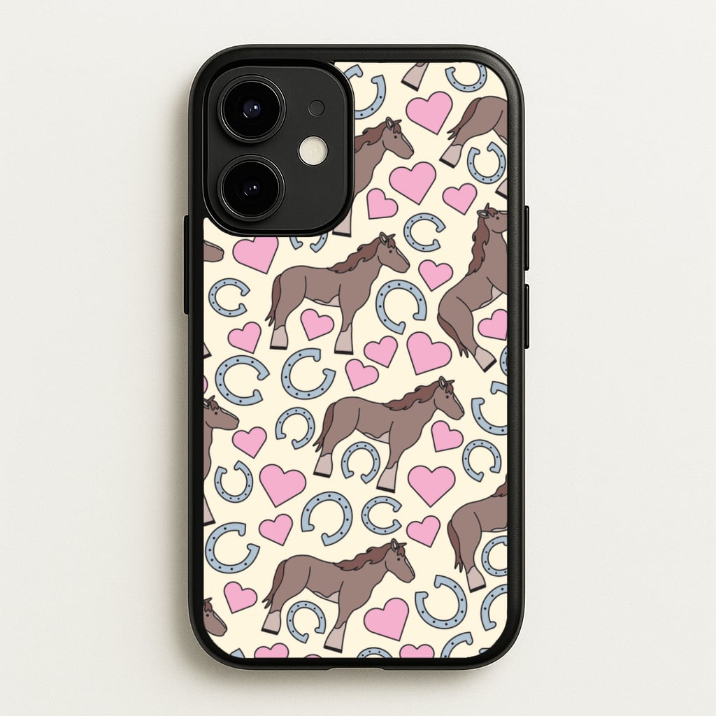 Horses And Horseshoes Pattern - Horses - Horses Phone Case for iPhone 12 Mini