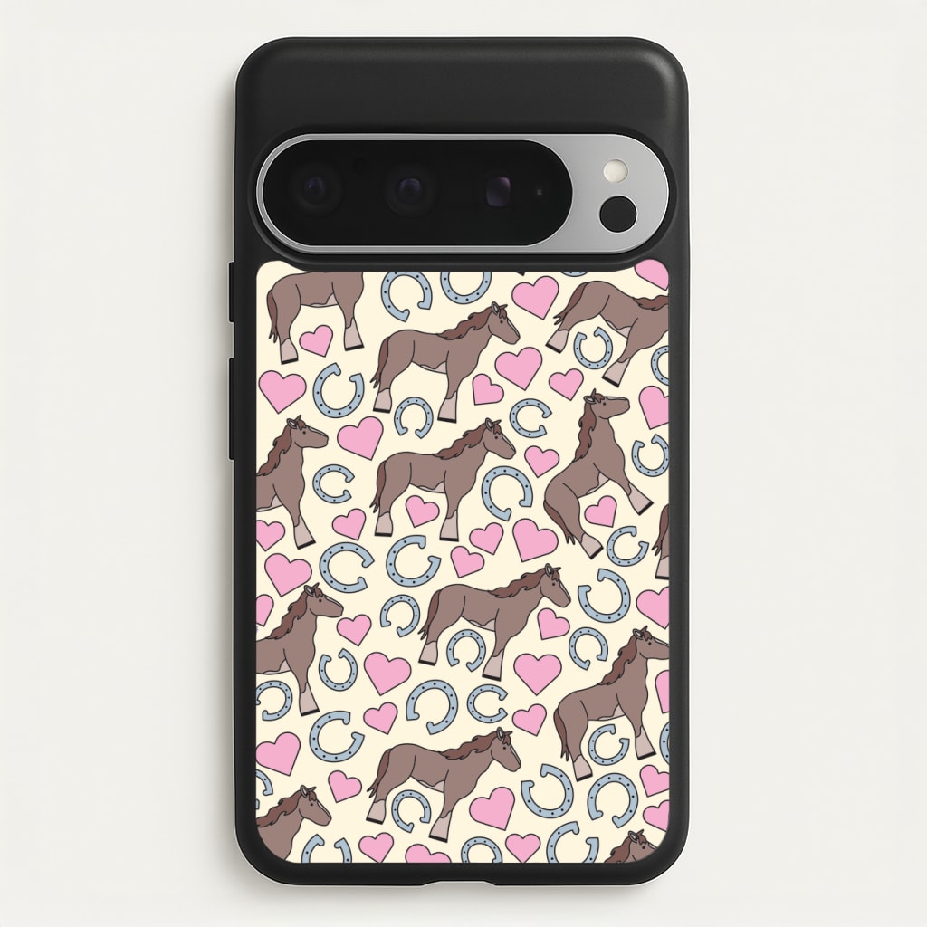 Horses And Horseshoes Pattern - Horses - Horses Phone Case for Google Pixel 9 Pro XL