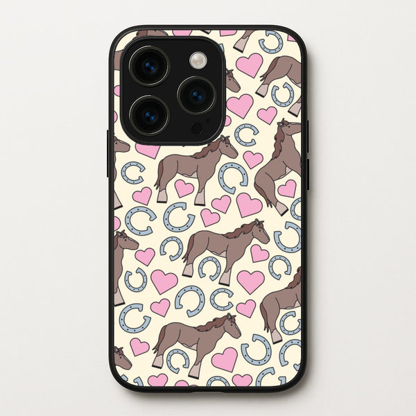 Horses And Horseshoes Pattern - Horses - Horses Phone Case for iPhone 14 Pro