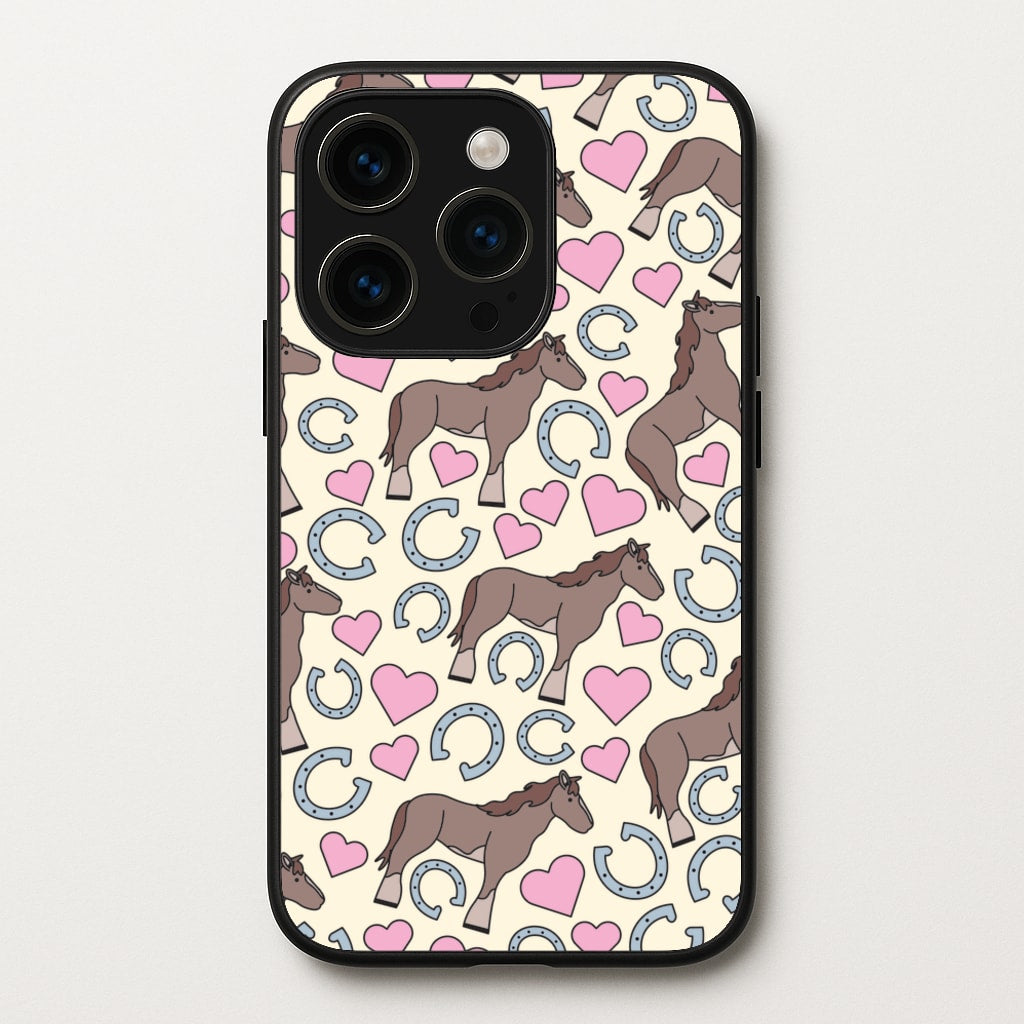 Horses And Horseshoes Pattern - Horses - Horses Phone Case for iPhone 15 Pro