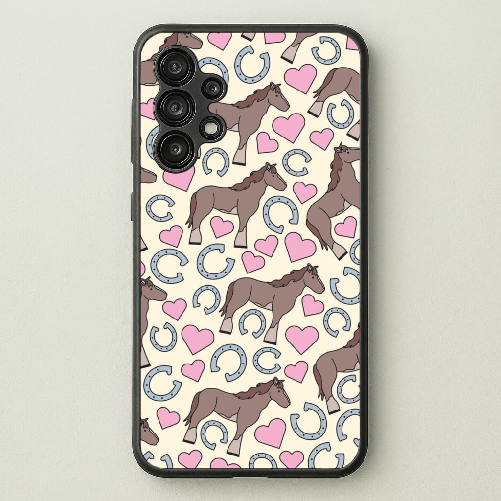 Horses And Horseshoes Pattern - Horses - Horses Phone Case for Galaxy A13