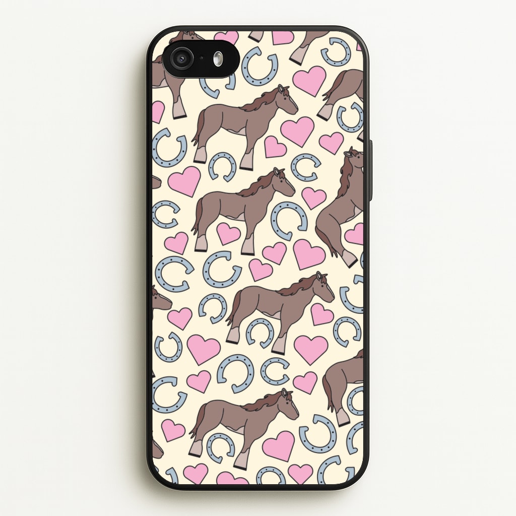 Horses And Horseshoes Pattern - Horses - Horses Phone Case for iPhone 5 / 5s / SE 2016