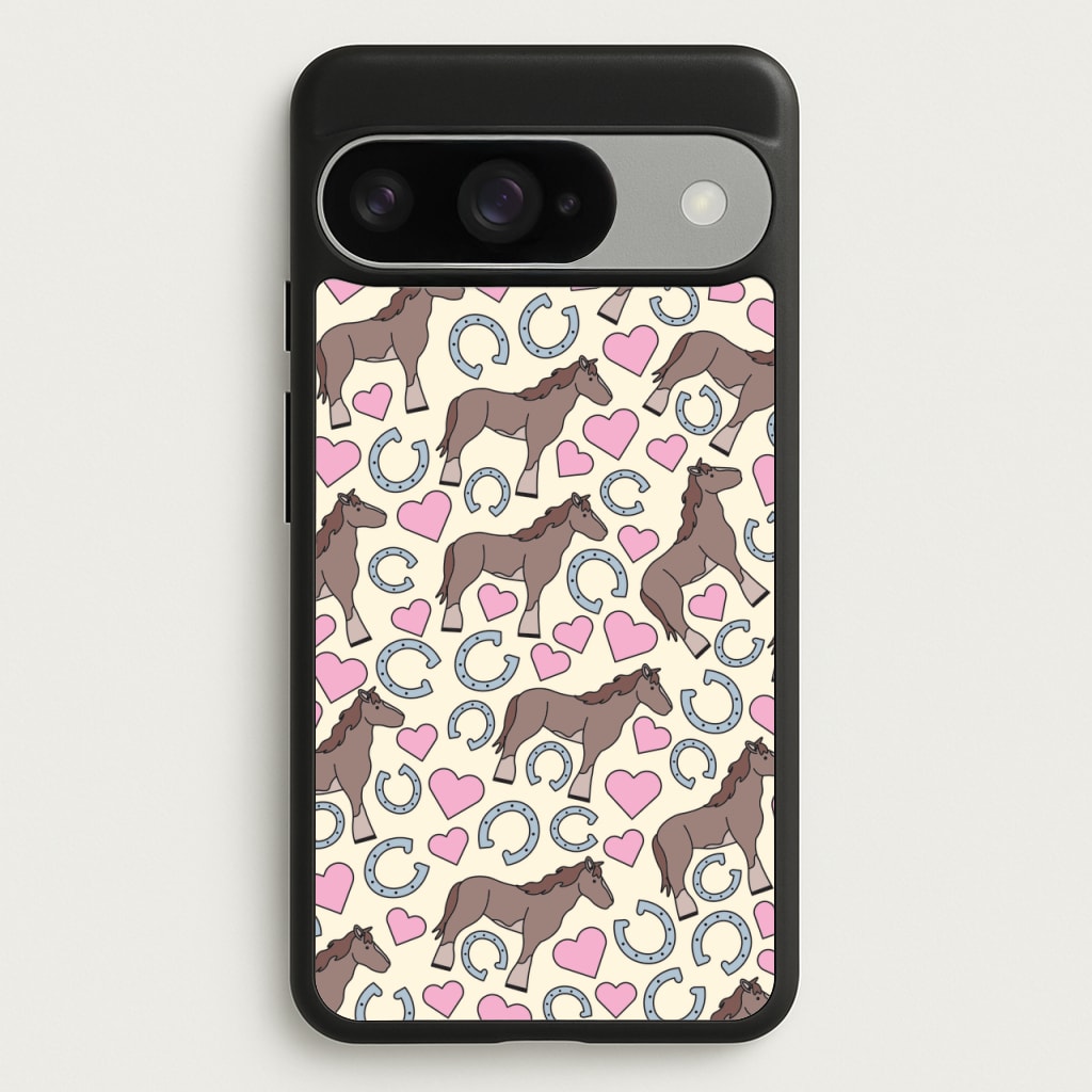 Horses And Horseshoes Pattern - Horses Phone Case for Google Pixel 10 / 10 Pro