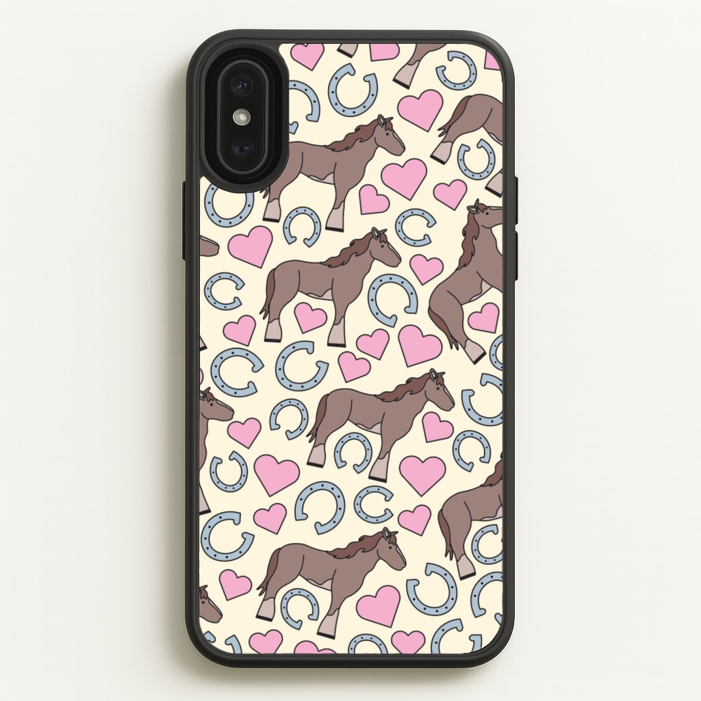 Horses And Horseshoes Pattern - Horses - Horses Phone Case for iPhone XS Max
